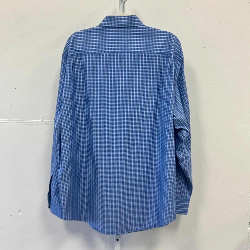 Banana Republic Mens XL Blue Plaid Button Down Shirt 100% Cotton 206792-00